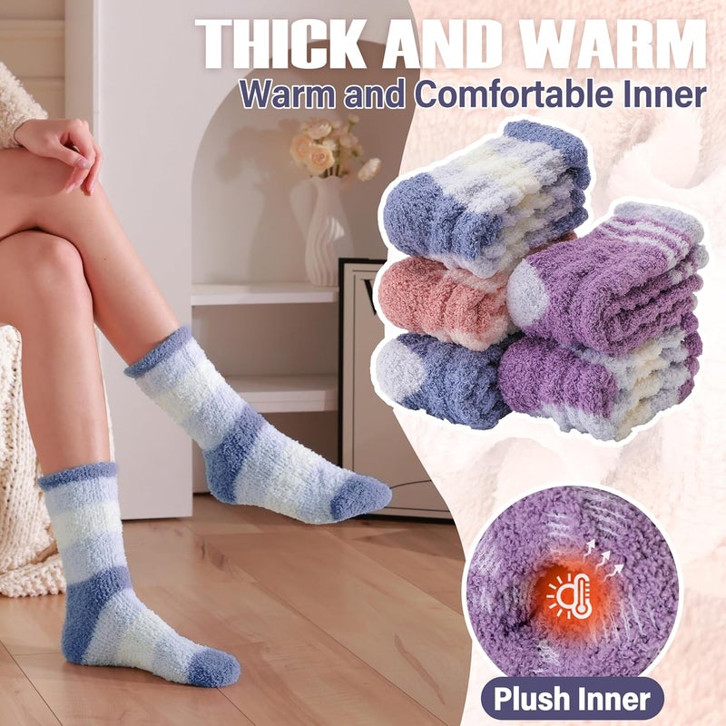 ANTSANG Womens Fuzzy Socks Fluffy Slipper Cozy Cabin Winter Soft Fleece Warm Comfy Thick Christmas Gift Socks - Image 3